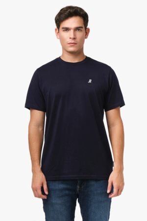 Men's Crew Neck Jersey T-Shirt — Dress Blue/White