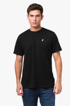 Men's Crew Neck Jersey T-Shirt — Black Beauty/White