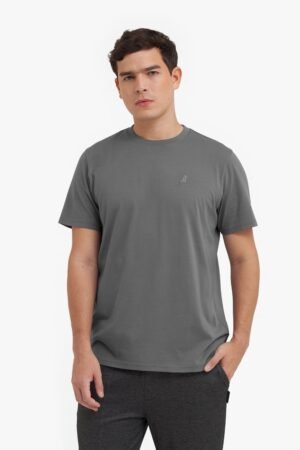 Men's Crew Neck Jersey T-Shirt — Quiet Shade/Grey